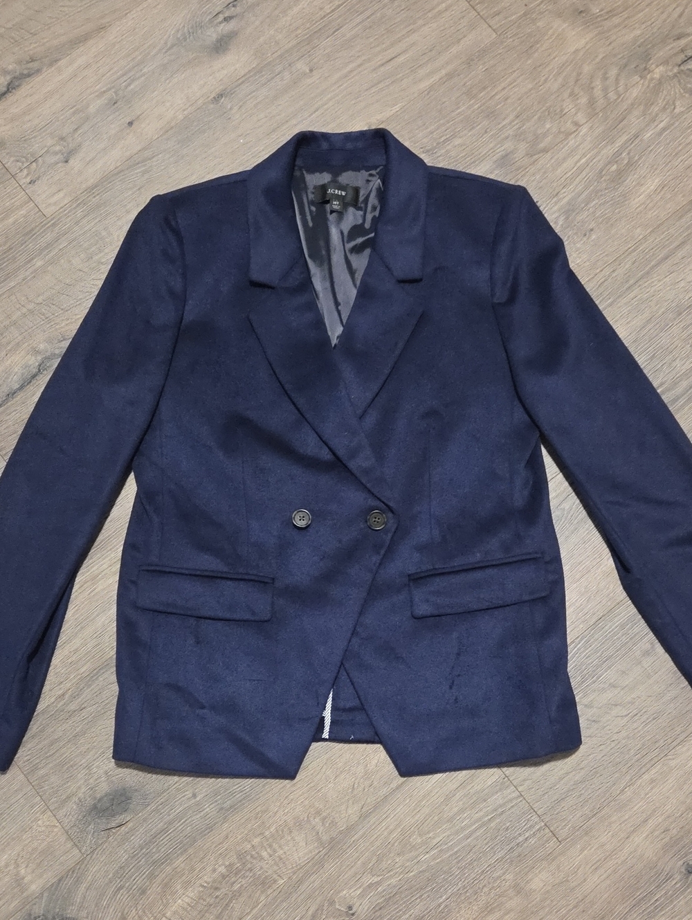 J. Crew Tall Wool Blend Velvet Long Double-Breasted Blazer